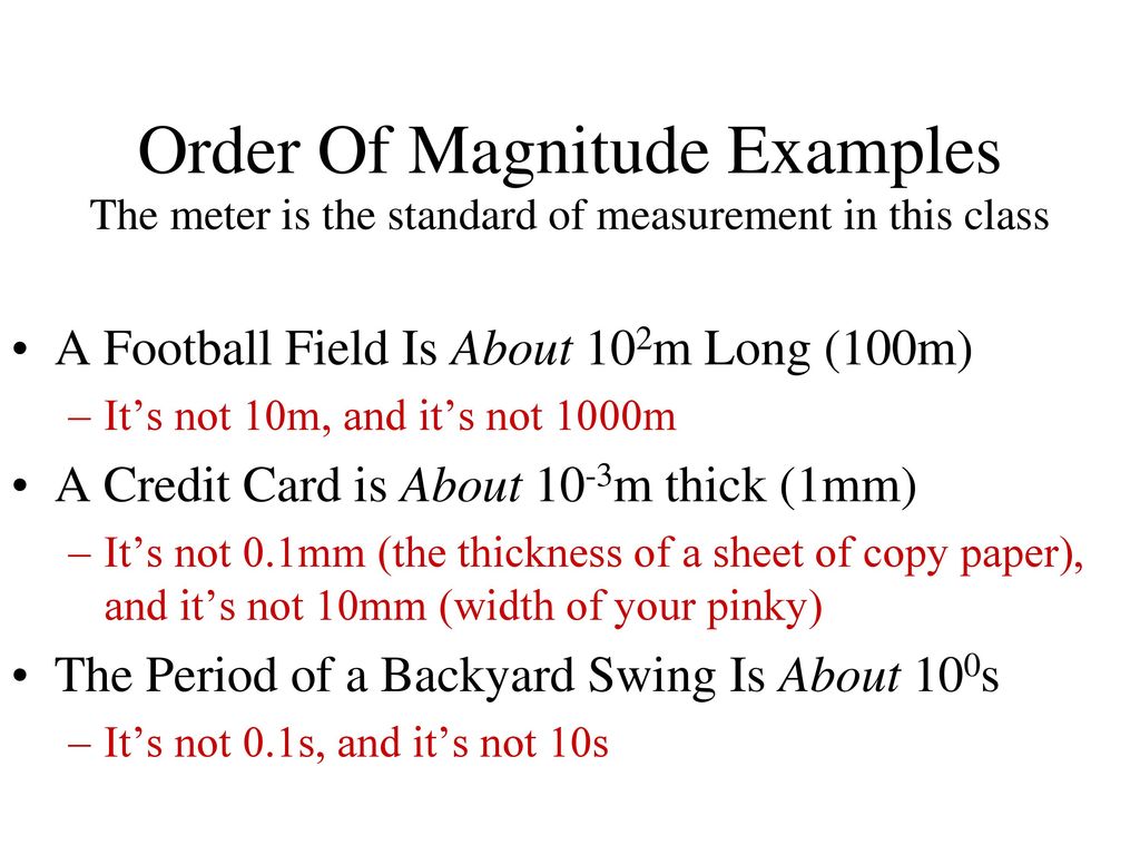 Order Of Magnitude Examples