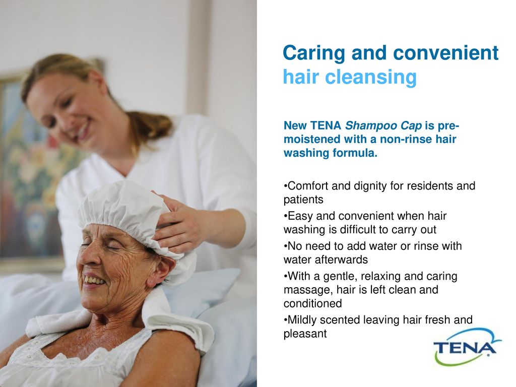 TENA Shampoo Cap For caring, convenient hair washing, put a cap on! - ppt  download