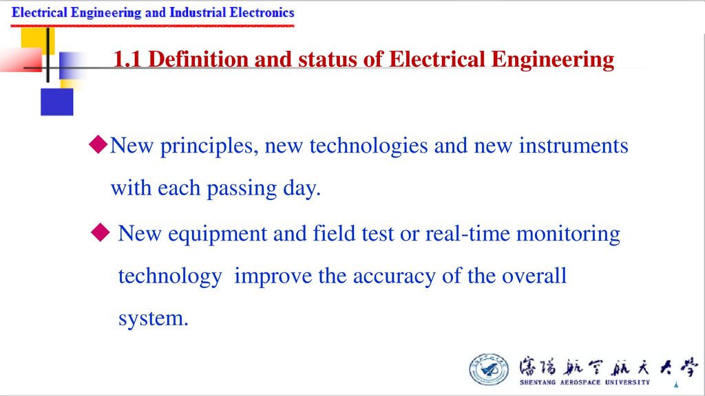 1.1 Definition and status of Electrical Engineering