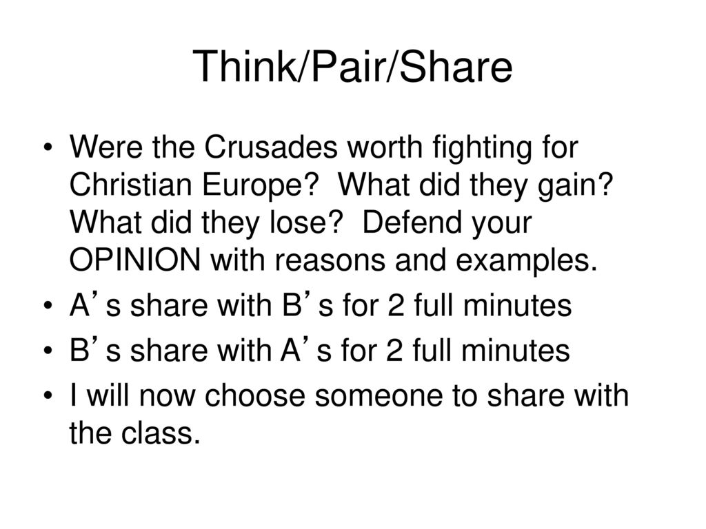 Think/Pair/Share