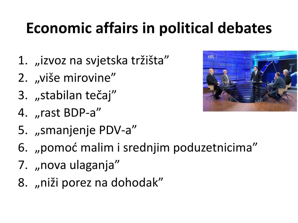 Economic affairs in political debates