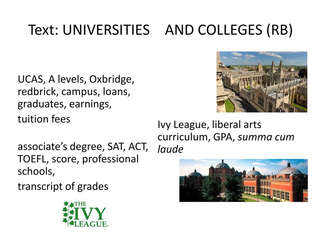 Text: UNIVERSITIES AND COLLEGES (RB)