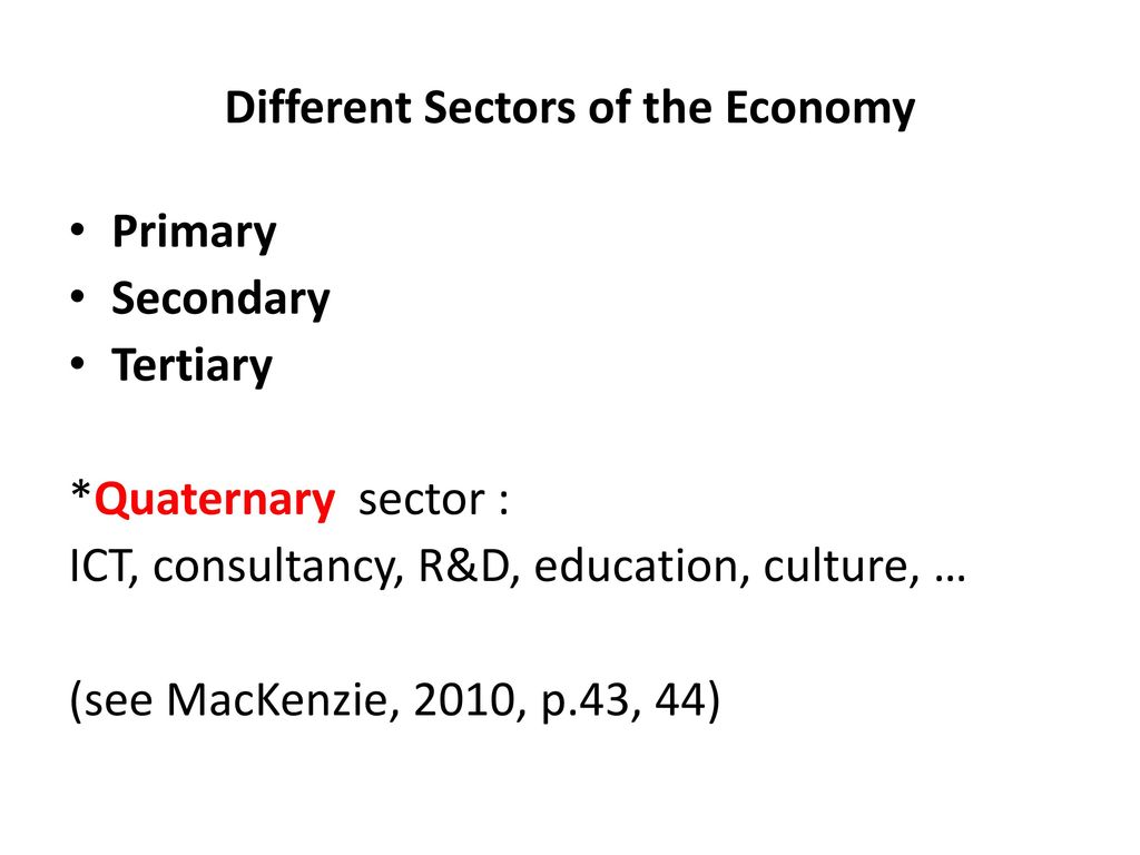 Different Sectors of the Economy
