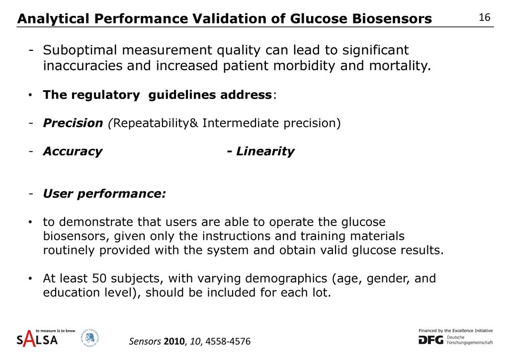 Analytical Performance Validation of Glucose Biosensors