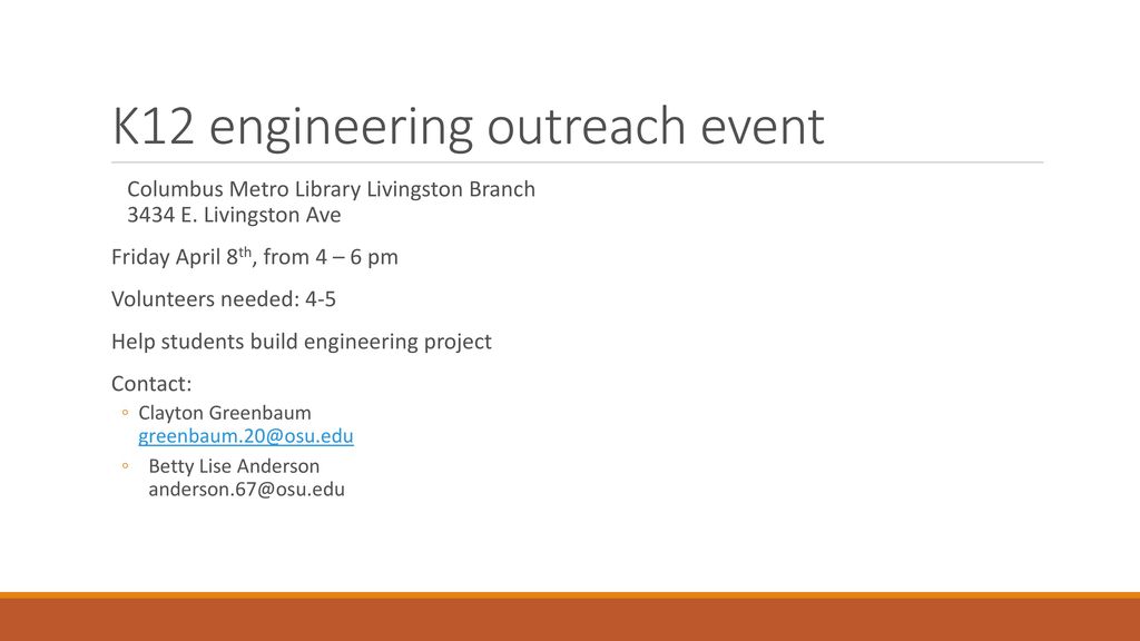 K12 engineering outreach event
