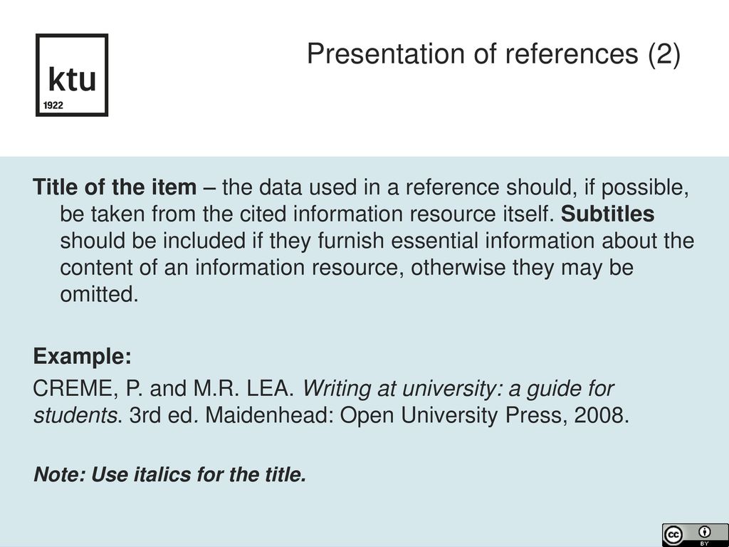 How to cite information resources and create a reference list? - ppt  download