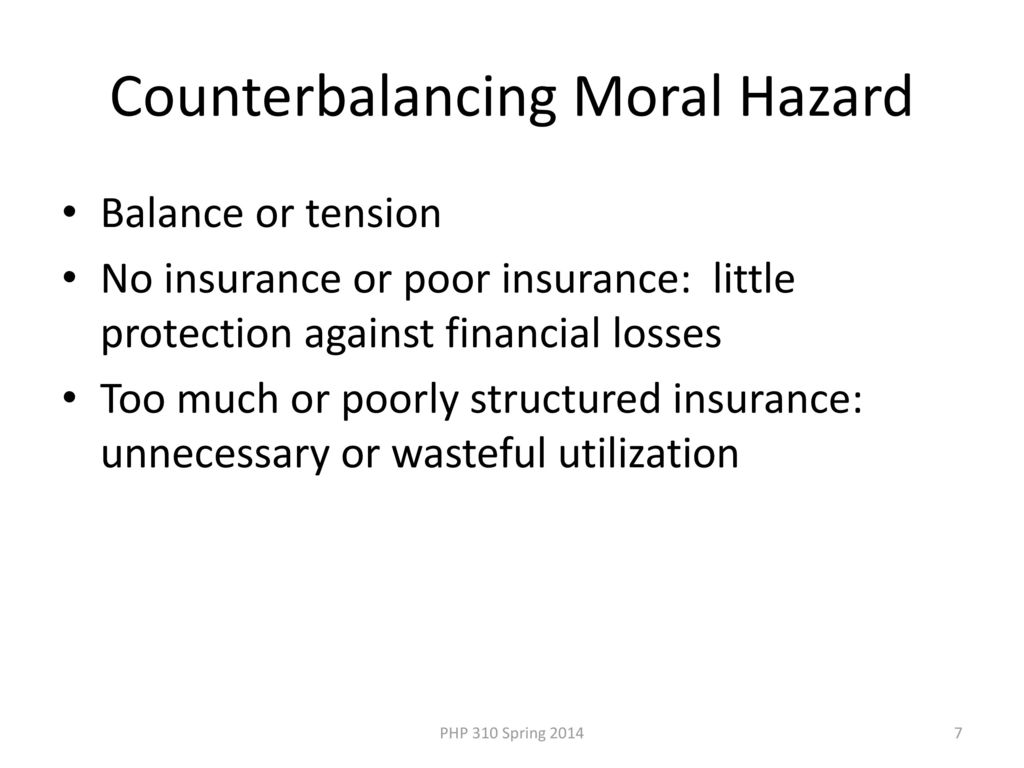 Counterbalancing Moral Hazard