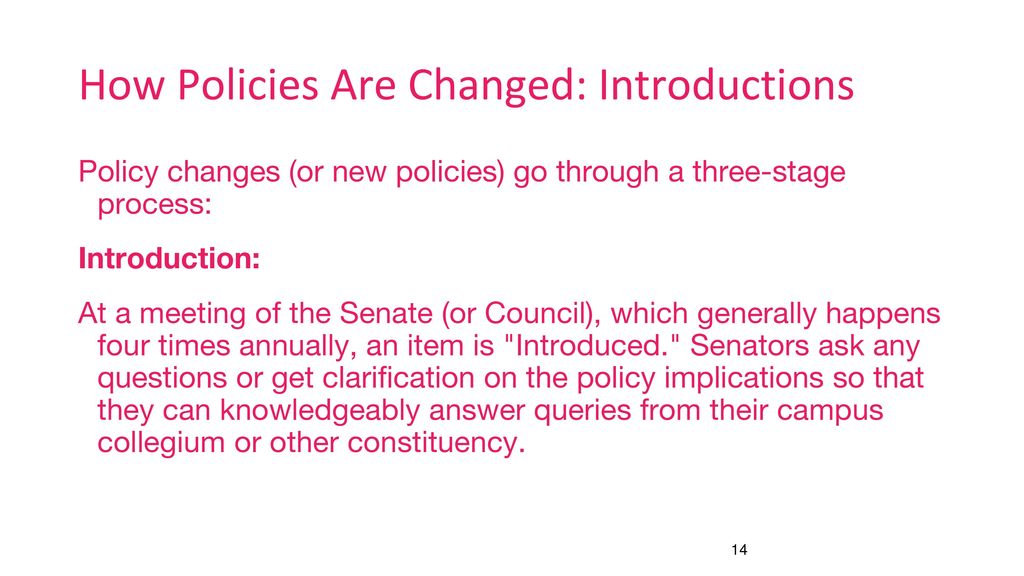 How Policies Are Changed: Introductions