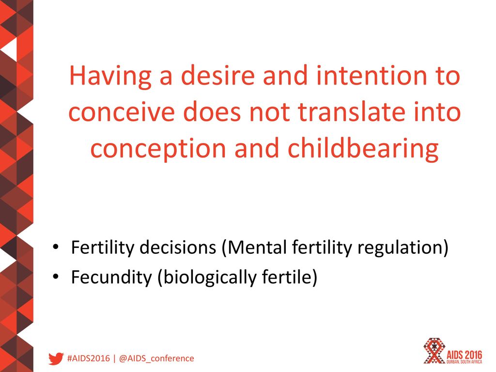 Having a desire and intention to conceive does not translate into conception and childbearing