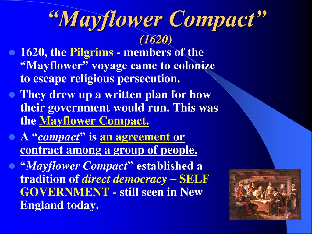 Mayflower Compact (1620) .