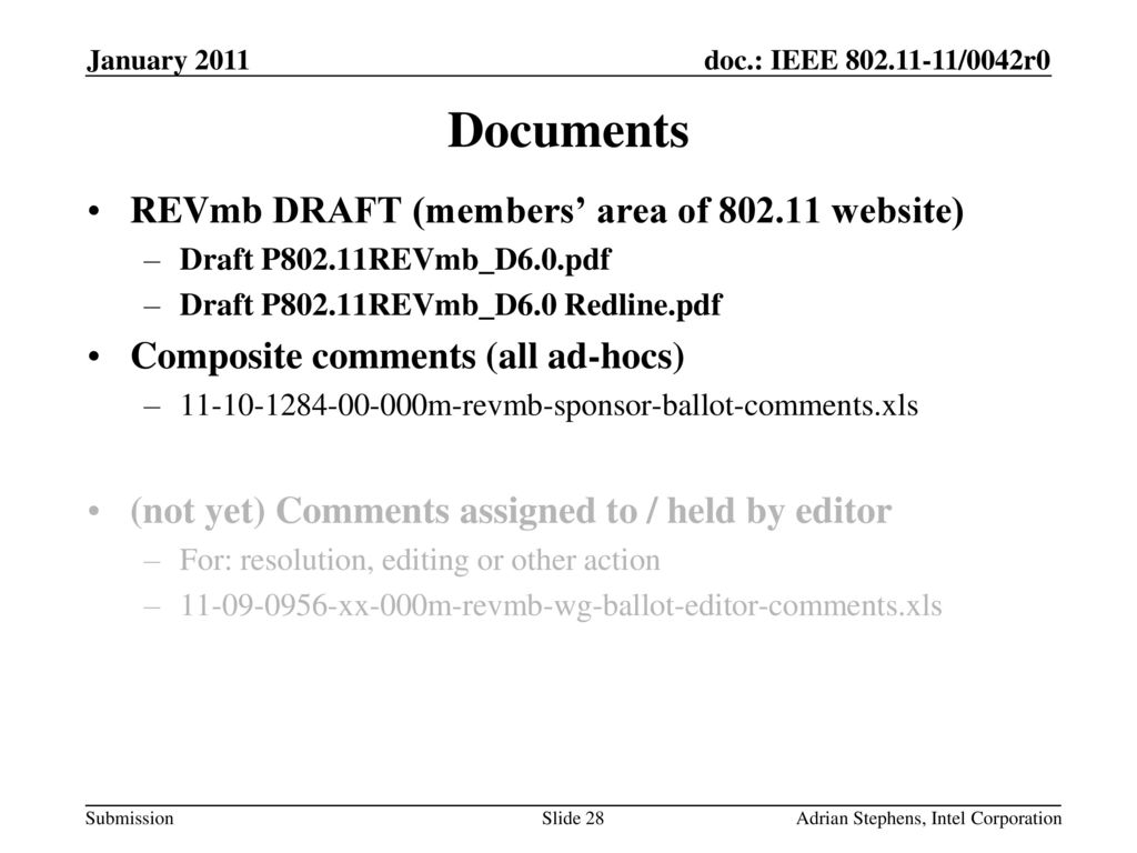 Documents REVmb DRAFT (members’ area of website)