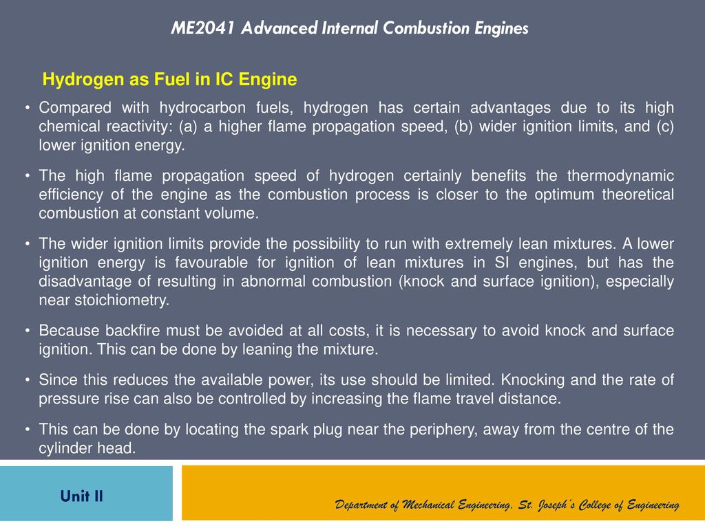 internal combustion engine advantages and disadvantages