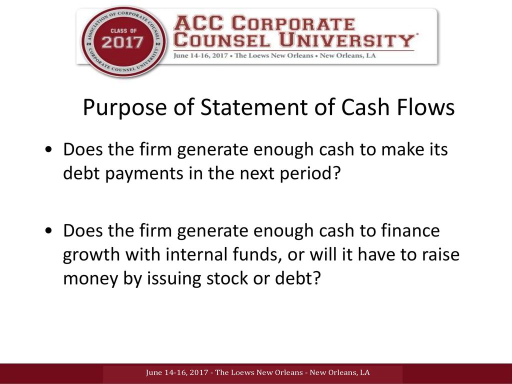 Purpose of Statement of Cash Flows