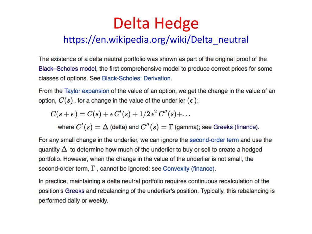 Hedging and Black-Scholes Equation John Rundle Econophysics PHYS ppt  download