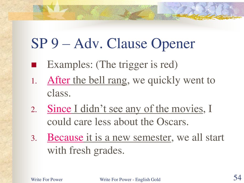 Write For Power English Gold. - ppt download