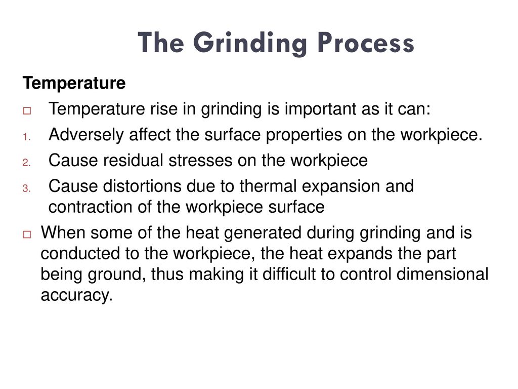 The Grinding Process Temperature