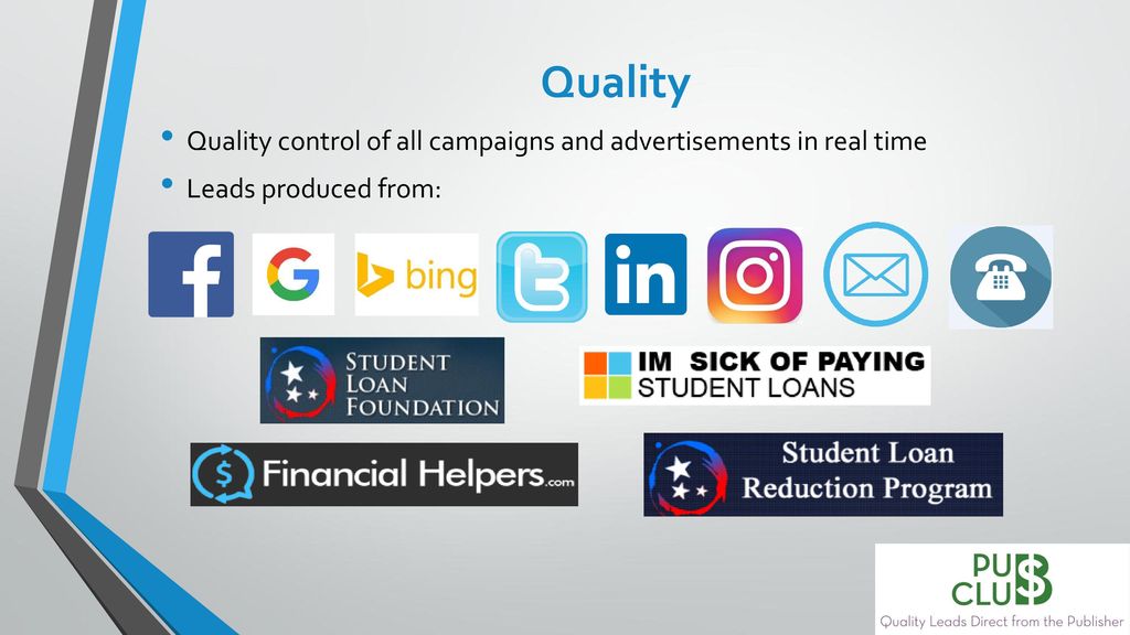 Quality Quality control of all campaigns and advertisements in real time Leads produced from: