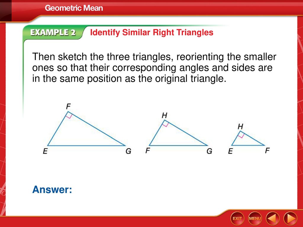 Identify Similar Right Triangles