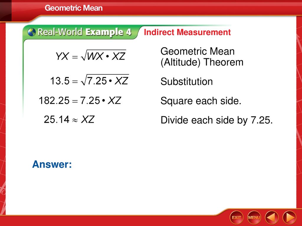 Geometric Mean (Altitude) Theorem