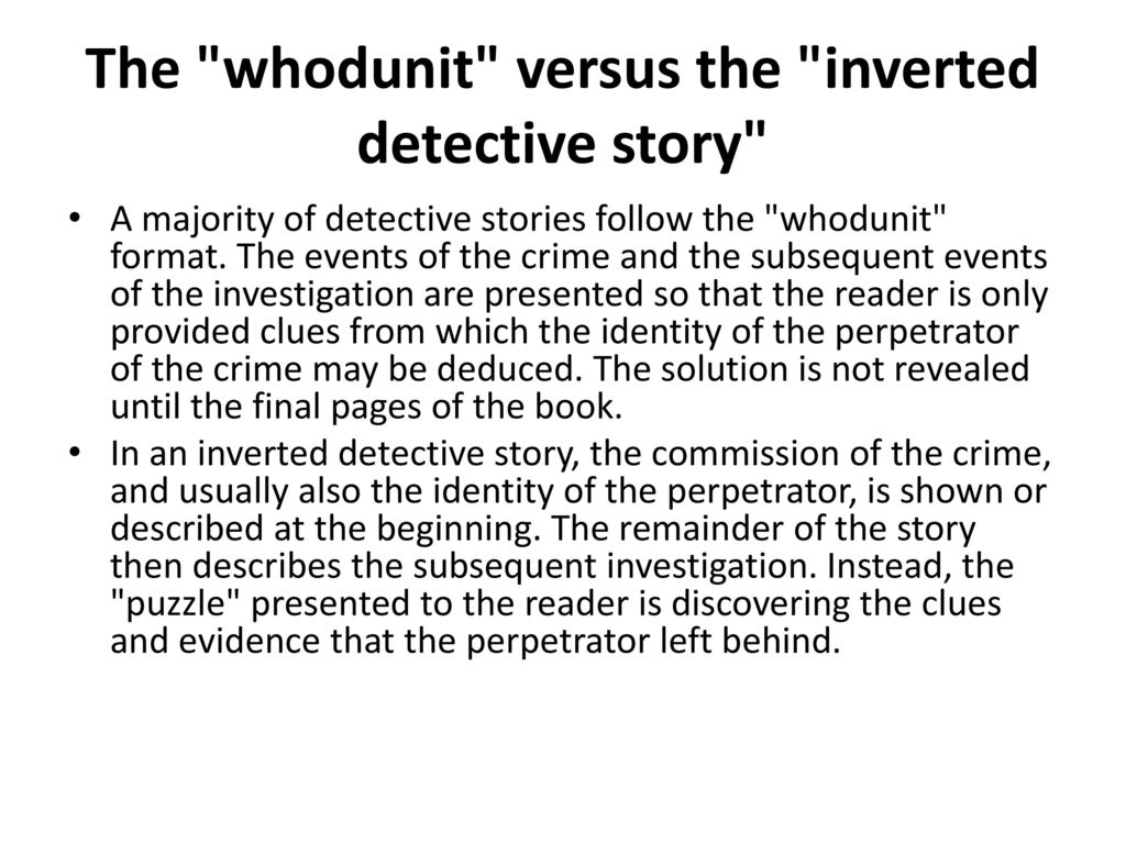 A very brief History of Detective Fiction - ppt download