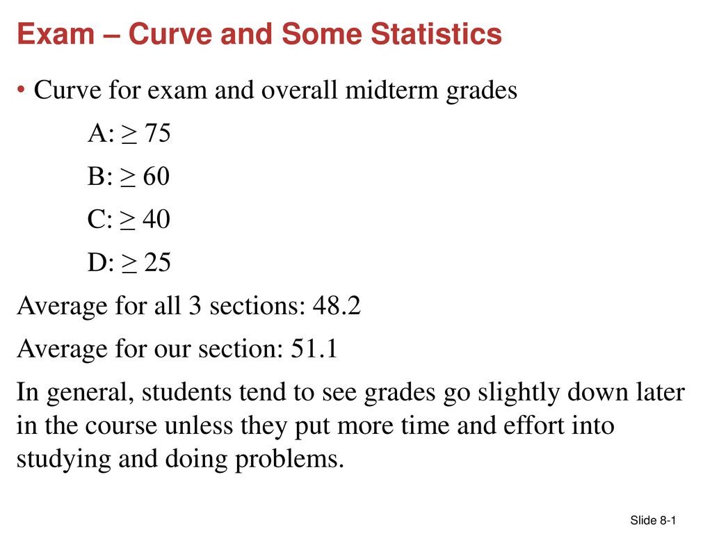 Exam – Curve and Some Statistics