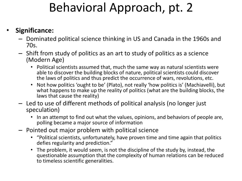 behavioral approach in political science