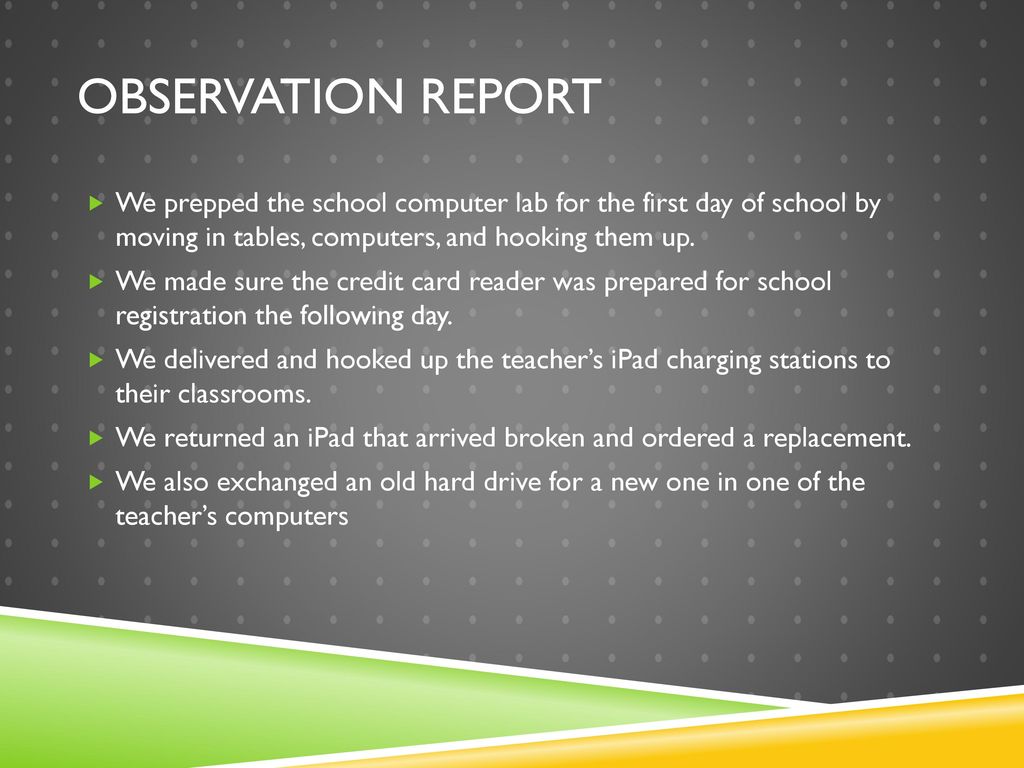 school observation report