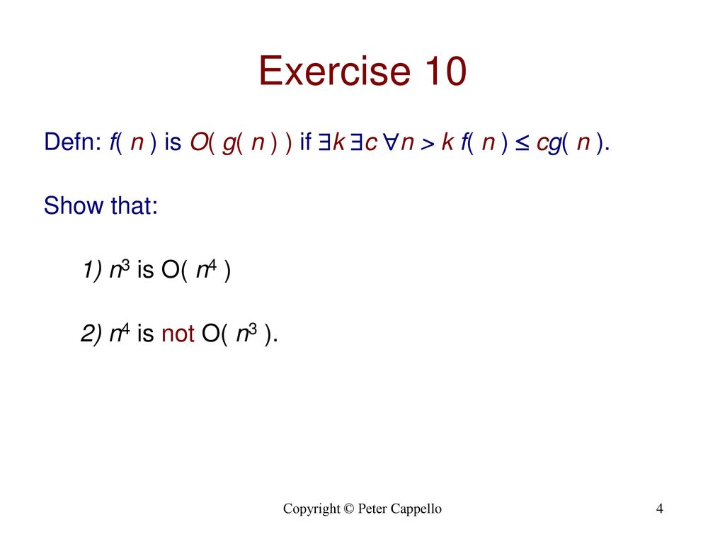 The Growth Of Functions Selected Exercises Ppt Download