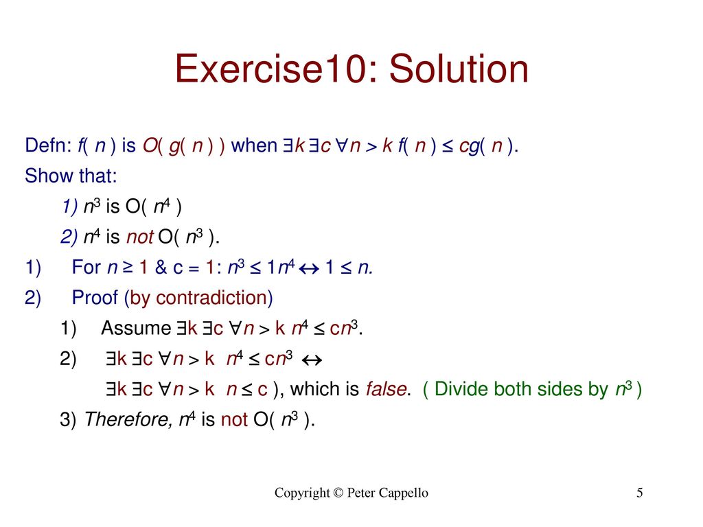 The Growth Of Functions Selected Exercises Ppt Download