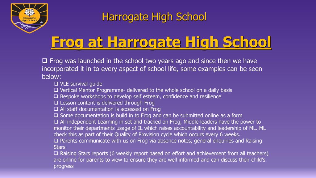 Frog at Harrogate High School