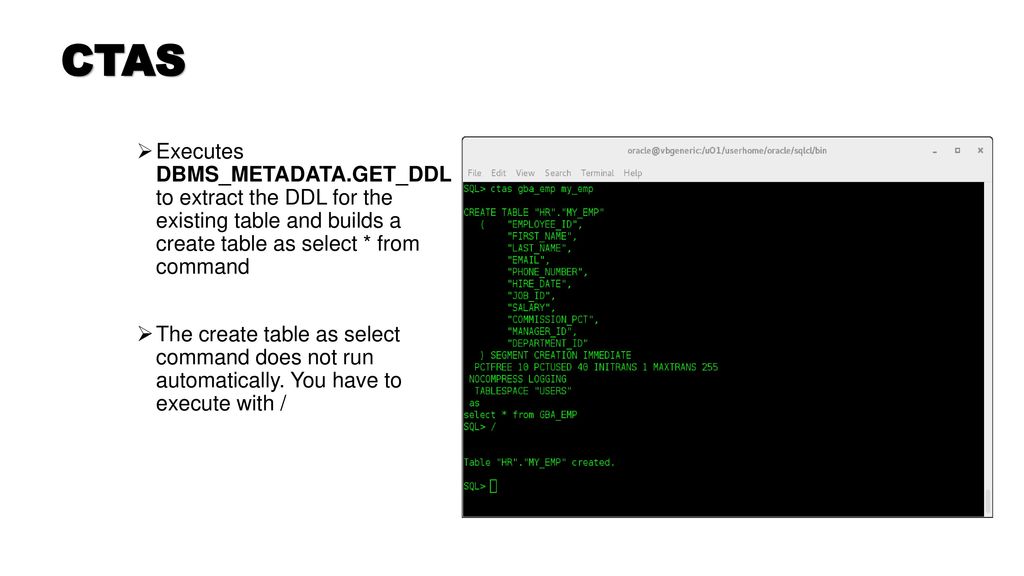 SQLcl: A Modern Command Line Interface to the Oracle Database - ppt download