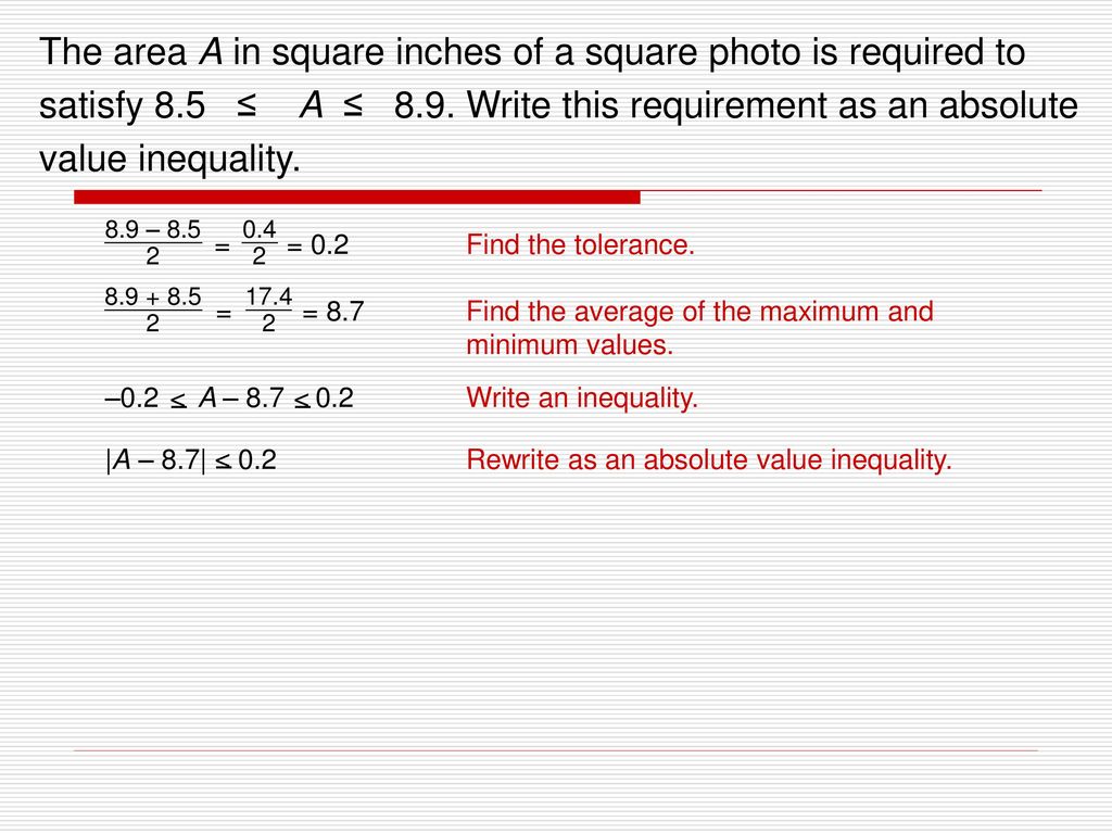 Section 17 Absolute Value Equations and Inequalities - ppt download