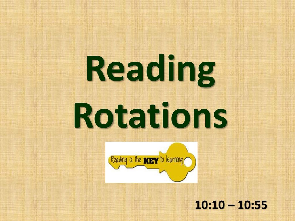 Reading Rotations 10:10 – 10:55