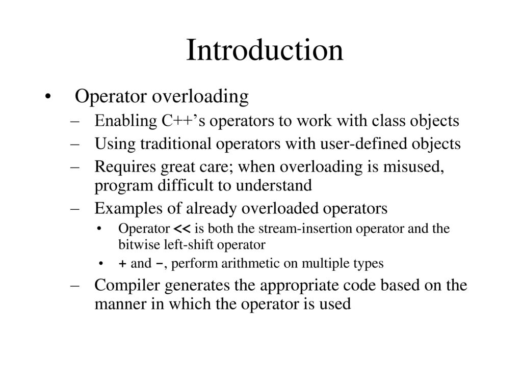 Introduction to Operator Overloading in C++ - ppt download