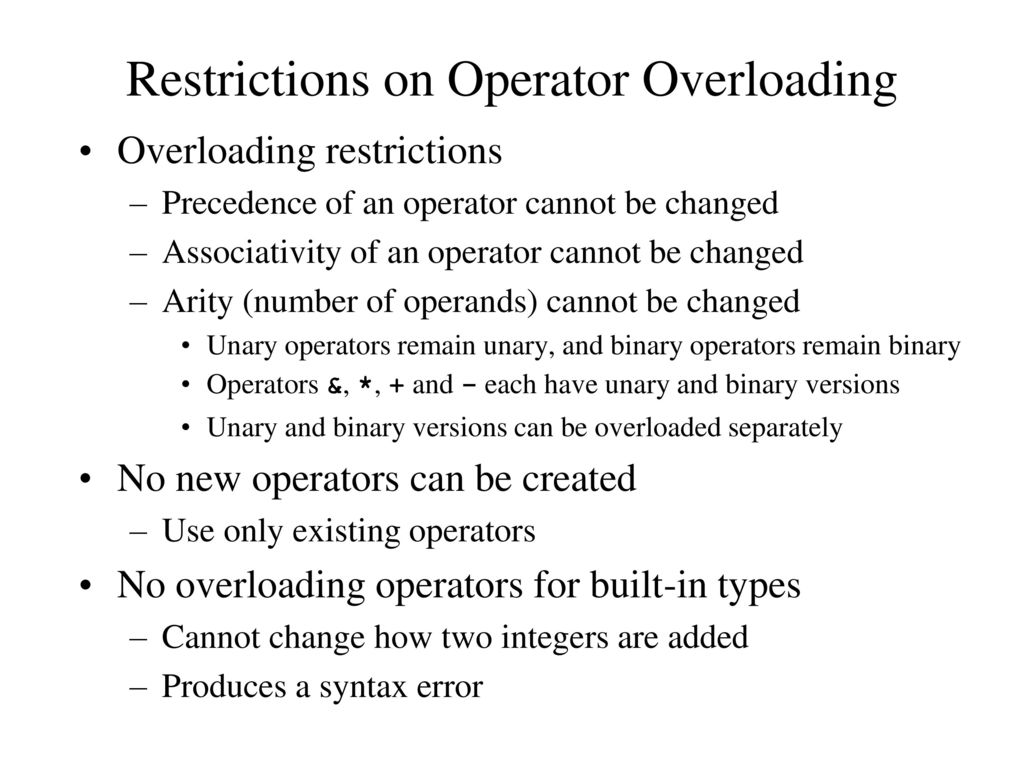 PPT - Operator overloading PowerPoint Presentation, free download -  ID:3484284