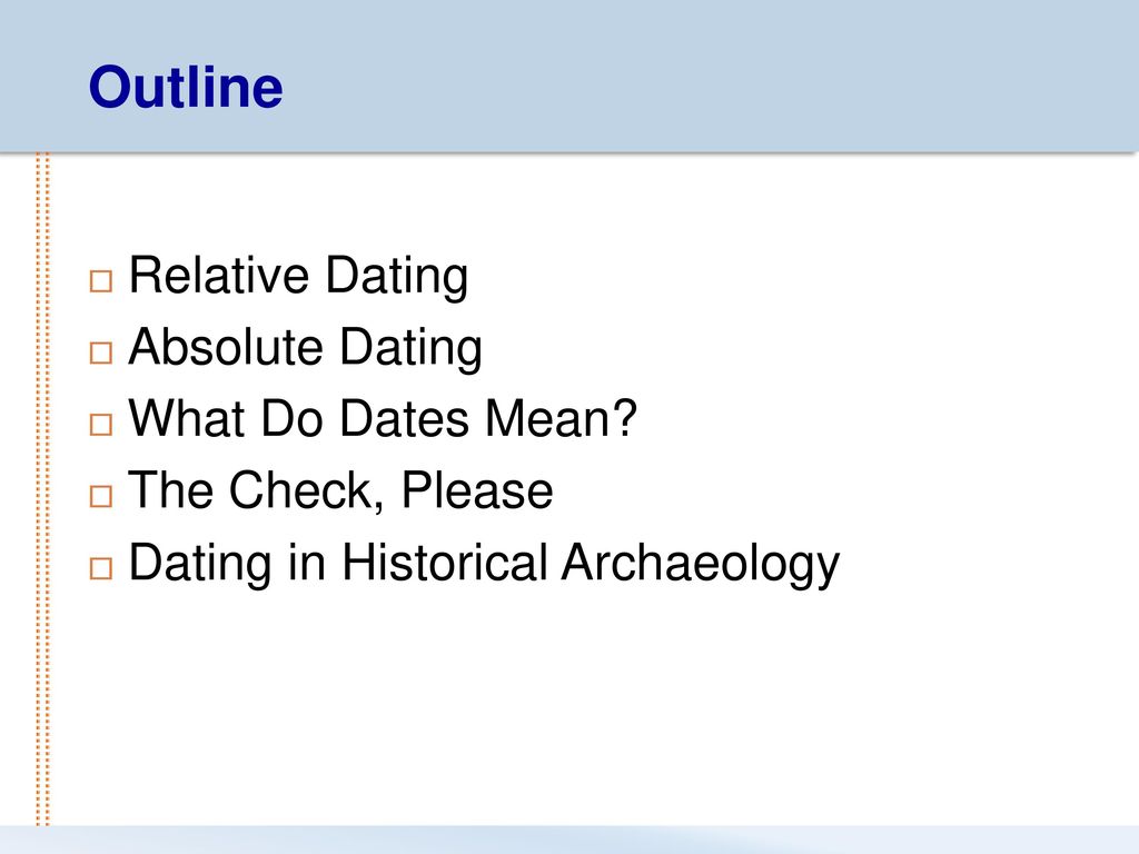 Relative dating in archeology