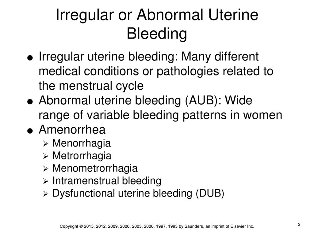 Irregular or Abnormal Uterine Bleeding