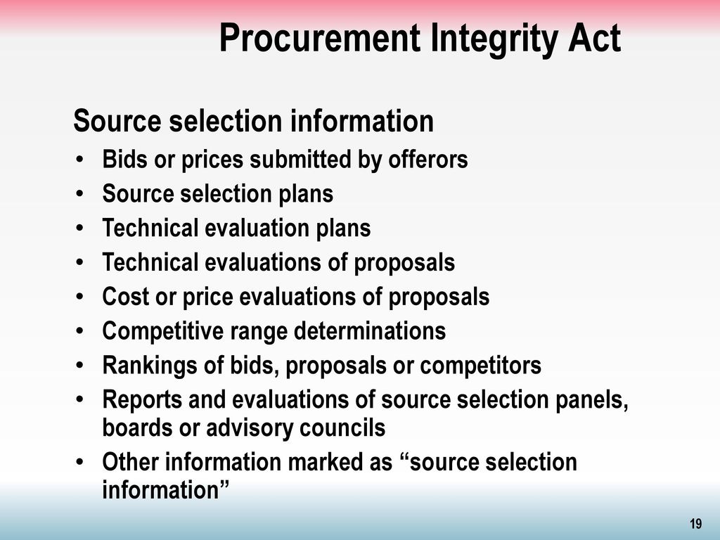 Procurement Integrity Act