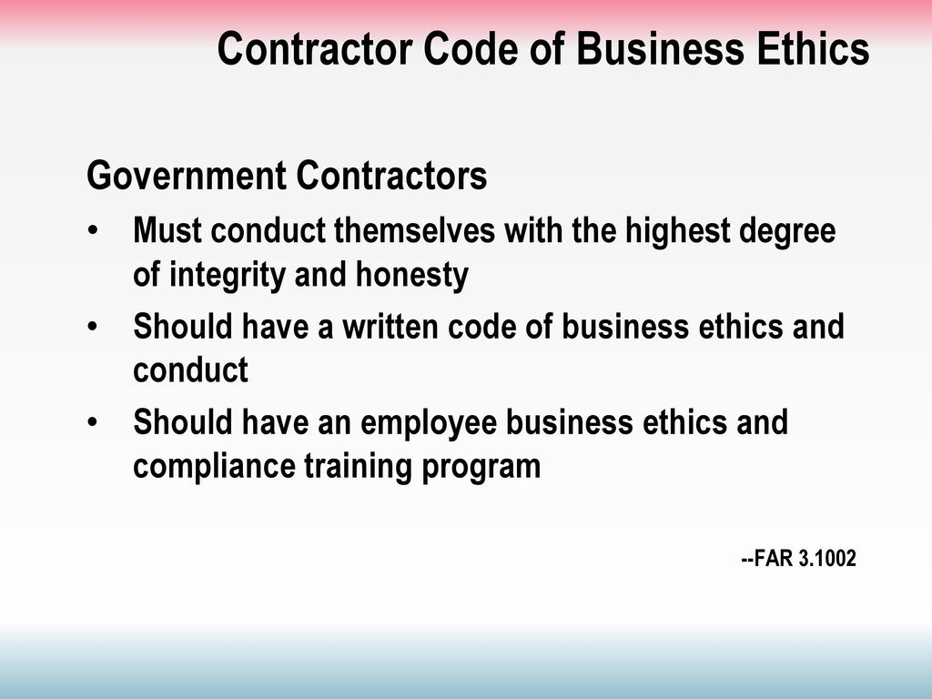 Contractor Code of Business Ethics