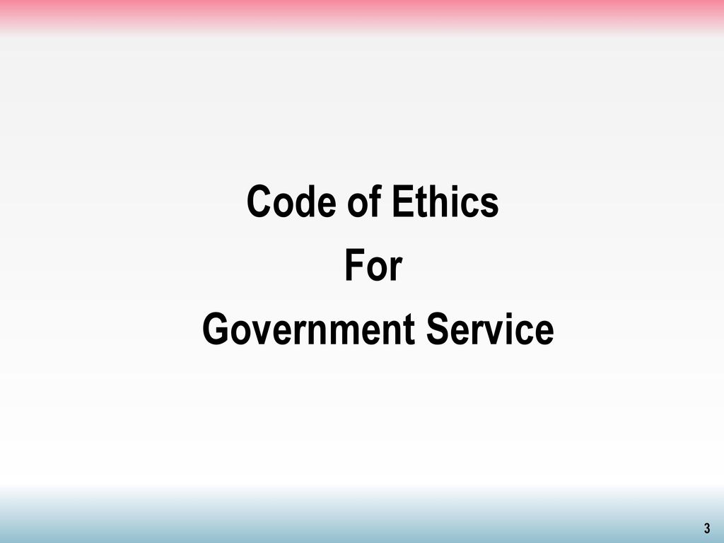 Code of Ethics For Government Service