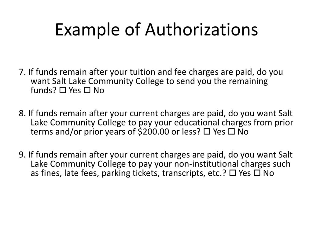 Example of Authorizations