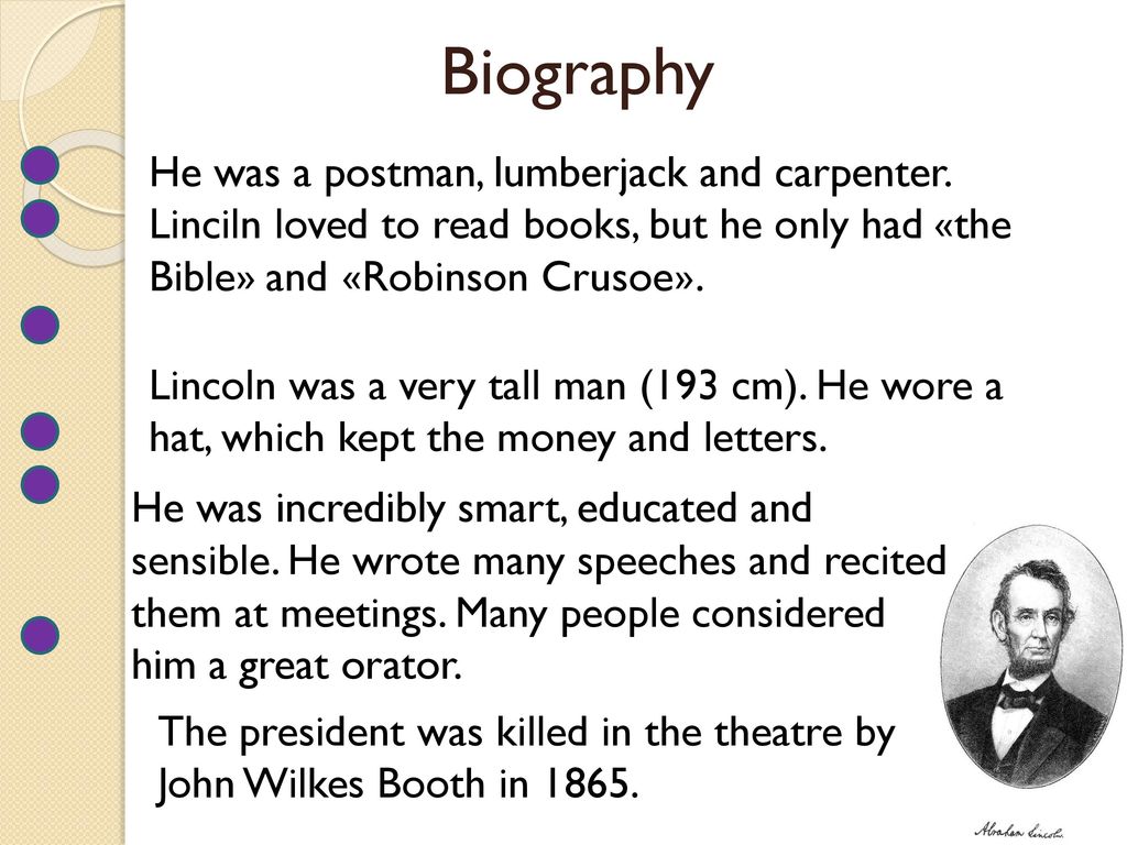 write biographical sketch about Abraham Lincoln?​ - Brainly.in