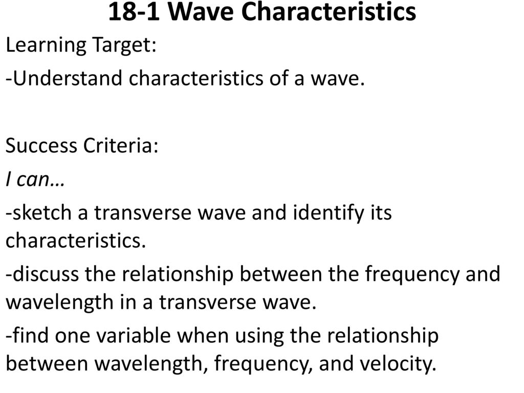 18-1 Wave Characteristics