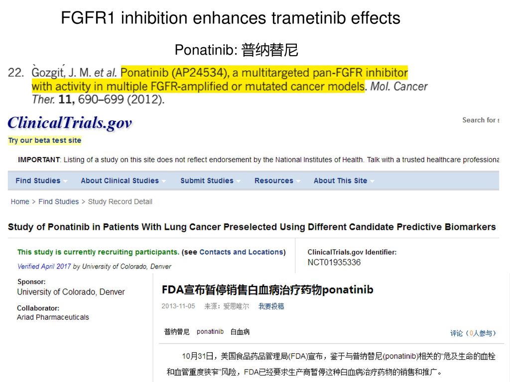 FGFR1 inhibition enhances trametinib effects