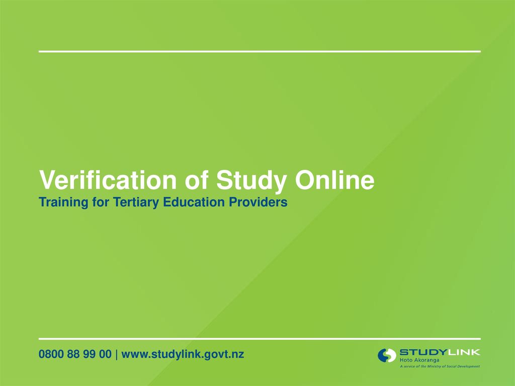 Verification of Study Online