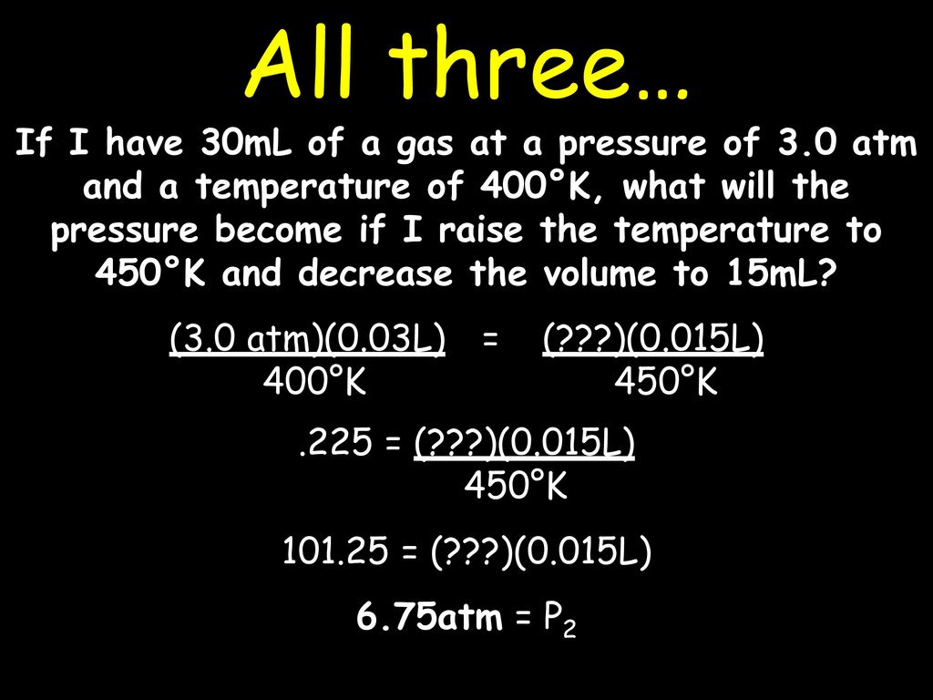 The Gay-Lussac law states that as you increase the temperature of a gas, its pressure goes up too!