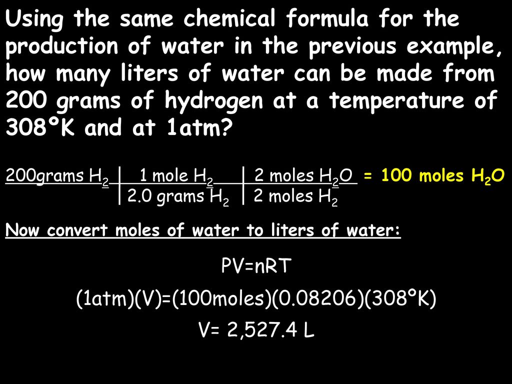 Liquids and gases are measured in liters (L) - not grams (g).