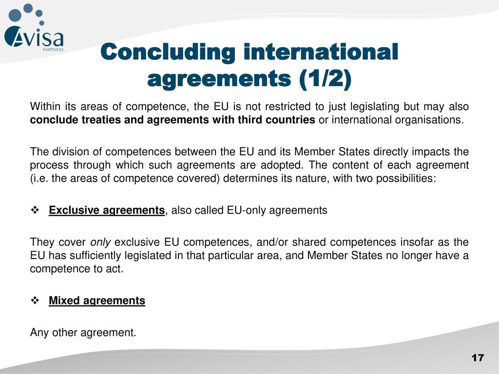 Concluding international agreements (1/2)