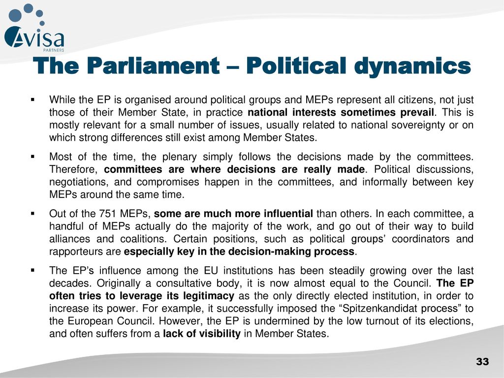 The Parliament – Political dynamics