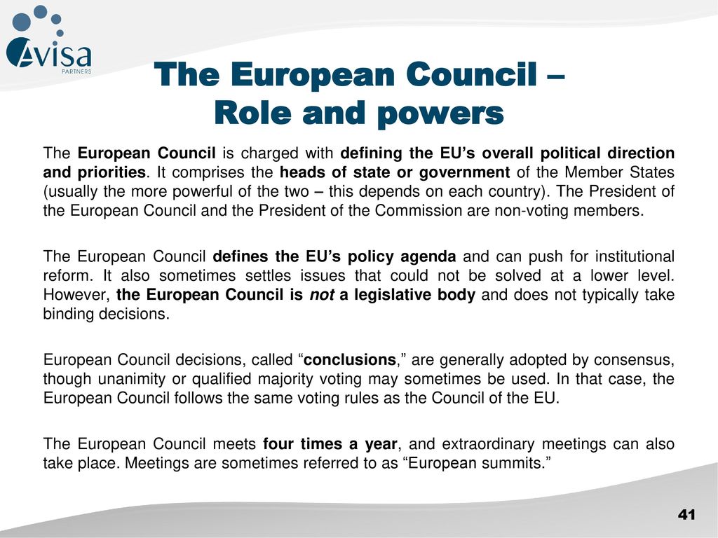 The European Council – Role and powers
